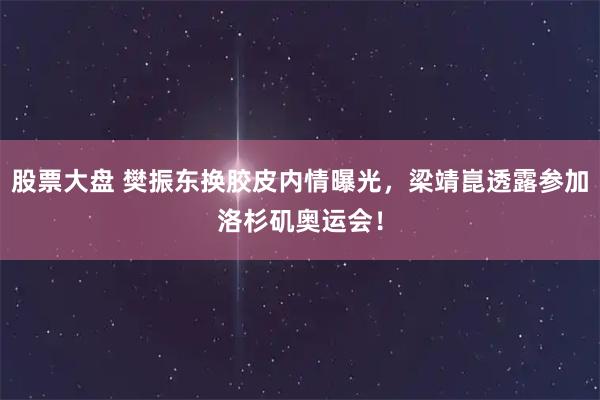 股票大盘 樊振东换胶皮内情曝光，梁靖崑透露参加洛杉矶奥运会！